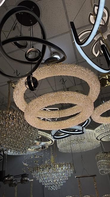 Люстралар: Светодиодная потолочная люстра с подвесом, дизайнерская модель с тремя — 1