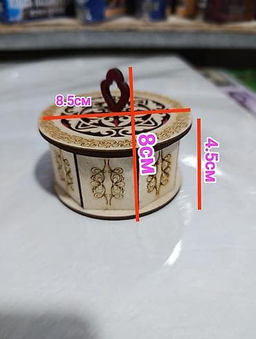 коробки для вещей: Деревянная шкатулка с резной крышкой - Материал: шлифованная — 6