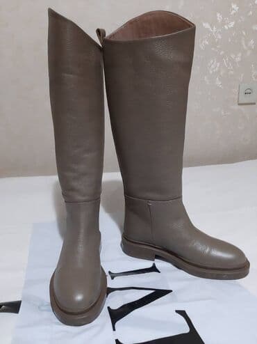 сапоги зимние женские натуральная кожа натуральный мех распродажа: Сапоги, 38, Новый, цвет - Бежевый, Самовывоз — 1