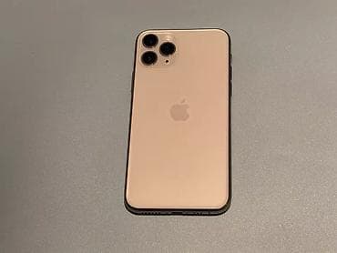 IPhone 11 Pro Max, Б/у, 256 ГБ, Золотой, Наушники, Зарядное устройство, Защитное стекло, 100 % — 1