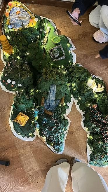 пейзаж рисунок: Авторский макет «Горный парк с подсветкой» - Большой диорама-комплекс — 8