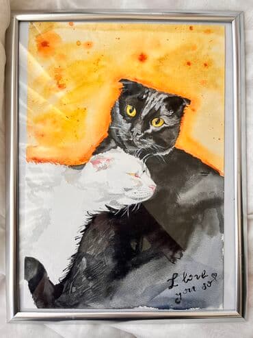 краски для художника: Картина вашего питомца на заказ 🐶❤️ Выполняется по фото. В работе — 2