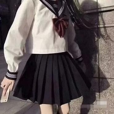 юбка с футболкой: Костюм с юбкой, Модель юбки: Плиссе, Мини, Топ, L, XL — 9