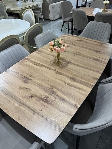 dinner table: Кухонный стол и стул, цвет - Серый — 3