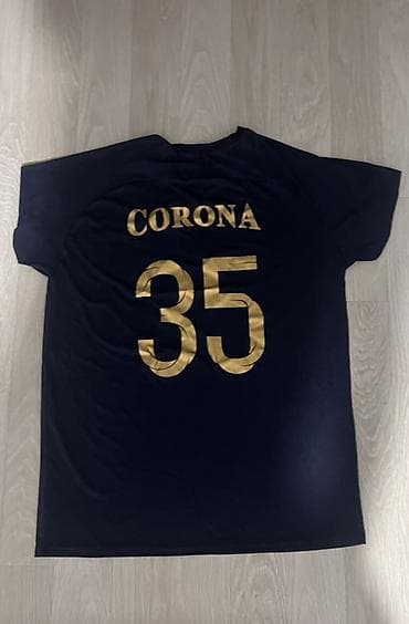 Личные вещи: Спортивная футбольная/тренировочная футболка CORONA, темно‑синяя. - — 1