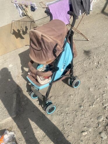 прогулочные коляски с рождения: Коляска, цвет - Коричневый, Б/у — 1