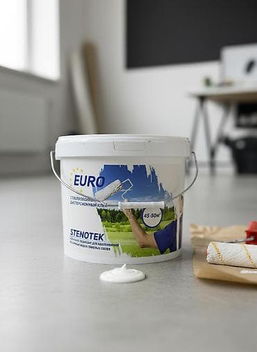 Клей для стеклообоев EURO Stenotek в белом ведре. Подходит для