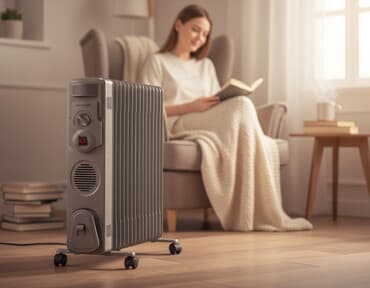 Масляный обогреватель Кол-во секций: 10 и более, Отключение при падении