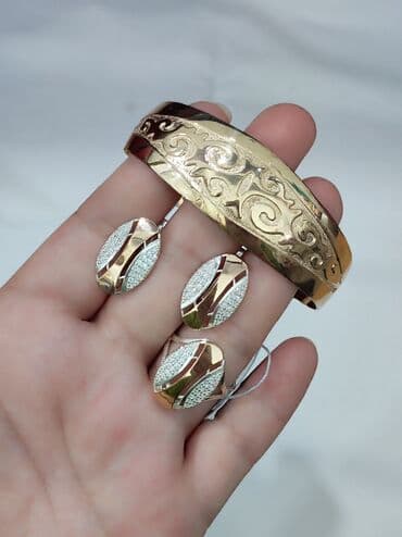 украшение шампанского для свадьбы: Серебряный Набор + Билерик Серебро напыление золото 925 пробы — 1