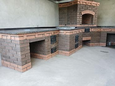 silver kitchen: Уличный кирпичный кухонный комплекс/мангальная зона под навес или — 1