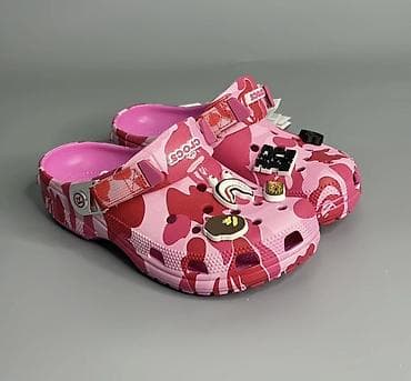 Сабо: Кроксы Crocs x A Bathing Ape (BAPE) – розово‑красный камуфляж. - — 3