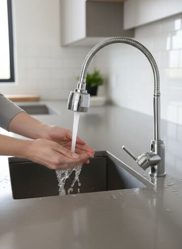 Гибкий кухонный смеситель с изливом на пружине - Тип: однорычажный