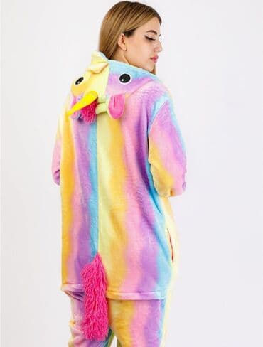 одежды для новорожденных: 1. Кигуруми (пижама) Радужный Единорог на девушку. Рост до 165, размер — 2
