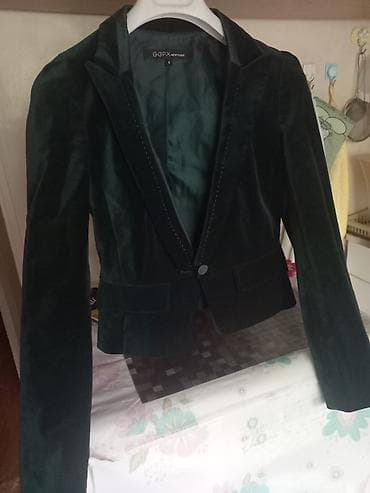 блейзеры: Пиджак, Блейзер, Бархат, Укороченная модель, Корея, S — 5