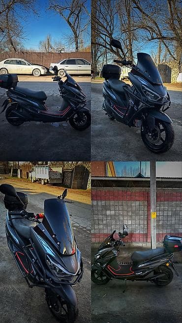 электронный мапед: Электроскутер чёрный, с АКБ и электроприводом. Аккумулятор 2000 ват — 2