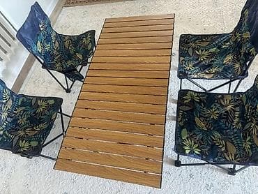 small table: Складной походный комплект для отдыха: стол + 4 кресла - Стол — 1
