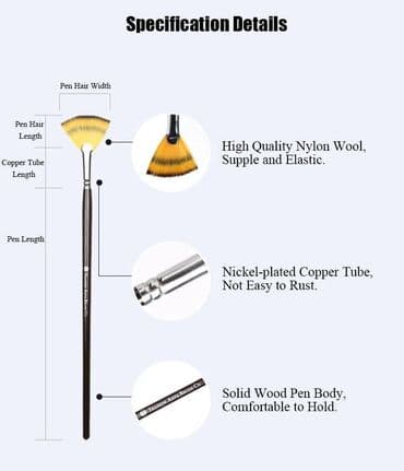 саланд бумажная упаковка и пакеты оптом в бишкеке: Кисть художественная для масла, акриловая кисть, цветные волосы — 3
