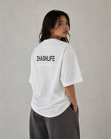 кыргыз кийими: Футболка ZHASHLIFE (оверсайз) - Свободный крой с пониженной линией — 2