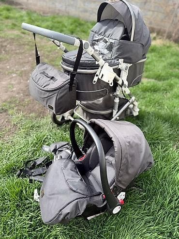 колесо для колясок: Универсальная детская коляска 3 в 1, цвет серый. Комплектация: - — 2