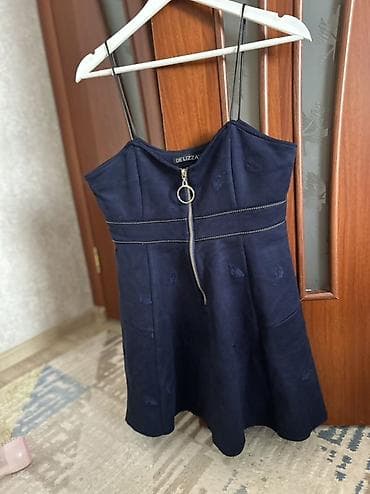 Повседневное платье, Короткая модель, Трикотаж, Трапеция, L