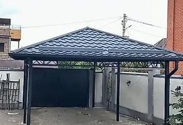 Металлические навесы для авто и двора - Каркас: стальные стойки и — 3