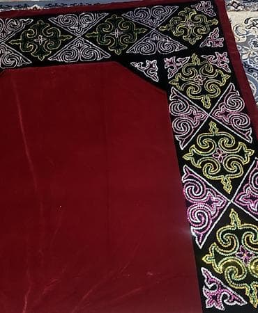 картины пастелью: Национальное декоративное полотно/покрывало из бархата с ручной — 3