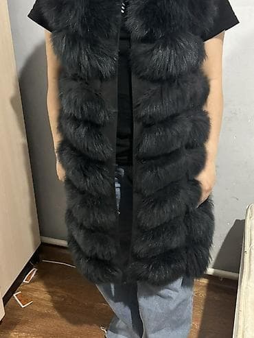 меховые безрукавки: Другие жилеты Стандарт, цвет - Зеленый — 1