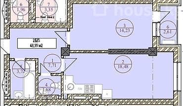 1 комната, 51 м², Элитка, 5 этаж, Евроремонт — 1