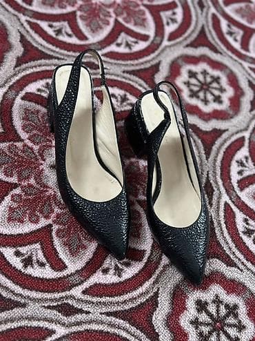 обувь 24: Женские туфли с открытой пяткой (slingback) - Цвет: черный, с — 1