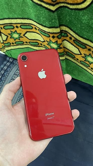 IPhone Xr, Б/у, 128 ГБ, Красный, Защитное стекло, Чехол, 77 %