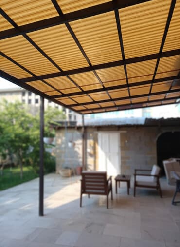 бу гарнитур: Продаю Навес высотой 3м 90-93кв м коричневая качественная кровля — 3