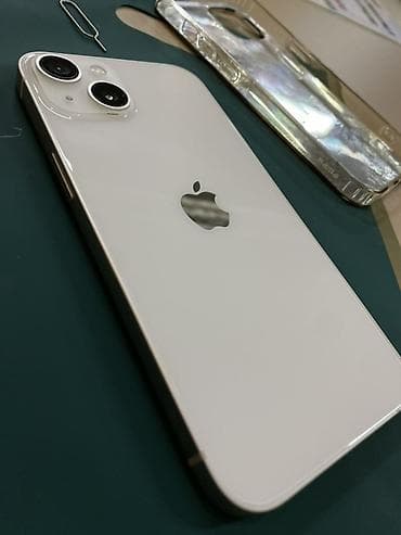 IPhone 13, Б/у, 128 ГБ, Белый, Чехол, 89 %