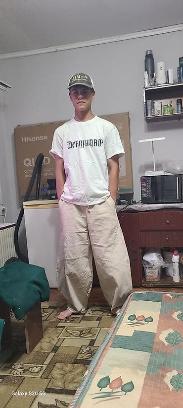 baggy штаны: Свободные брюки хаки/бежевого цвета в восточном стиле - Фасон — 1