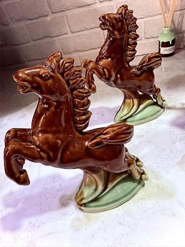 Коллекционные ножи: Керамические фигурки «Гарцуны» — пара - Материал: глазурованная — 1