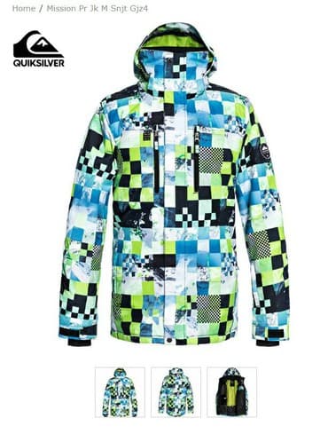 Зимний спорт: Куртка, Quiksilver, Новый, С утеплителем, Удлинённая куртка, Вентиляционные клапаны, Внутренние и внешние карманы — 1