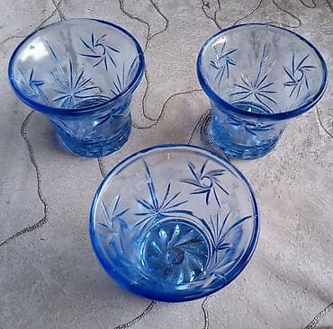 Стеклянные вазочки-розетки, для подачи на стол варенья, мороженого