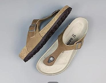 Кожаные шлепки с анатомической стелькой - Размер на стельке: 41 (26.3