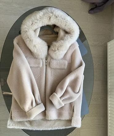 дубленка куртка зимняя: Пуховик, Короткая модель, С мехом, M — 1