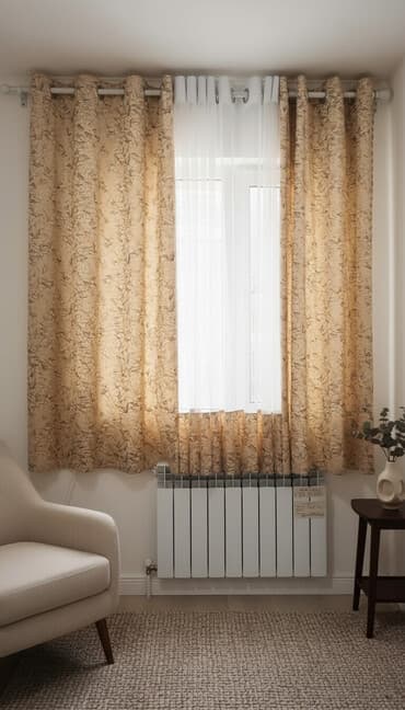 Комплект штор, С тюлем в комплекте, Готовое изделие, Для зала