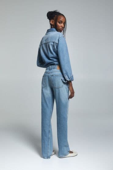 джинсы на девочку: Джинсы, Прямые, PULL&BEAR, Средняя талия, S — 2