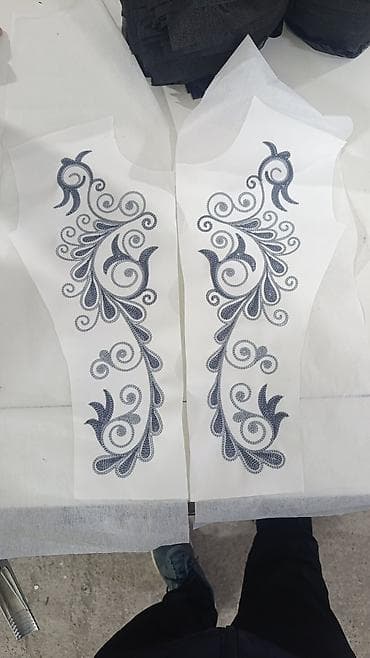 Набор вышитых деталей для одежды - Готовые лекала с машинной