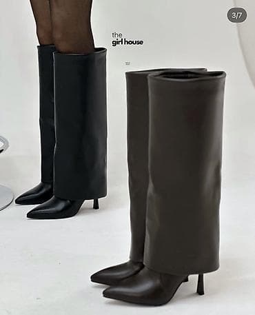 сапоги под замшу: Высокие женские сапоги-ботфорты Размер 38 Надевала всего лишь один — 3