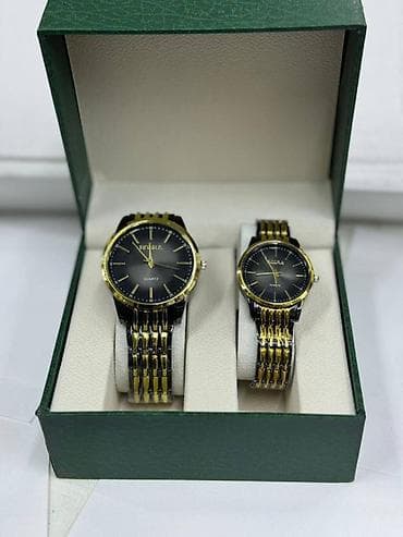 Парные наручные часы в подарочной коробке. - Комплект: 2 кварцевых