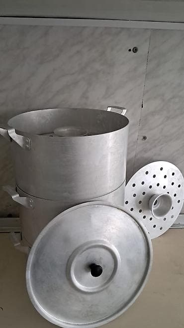 pixel 6a: Мантышница (пароварка) алюминиевая, 3 яруса и 7листов - Материал — 1