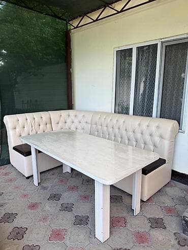 study table: Кухонный мягкий уголок, Дерево, цвет - Бежевый — 1