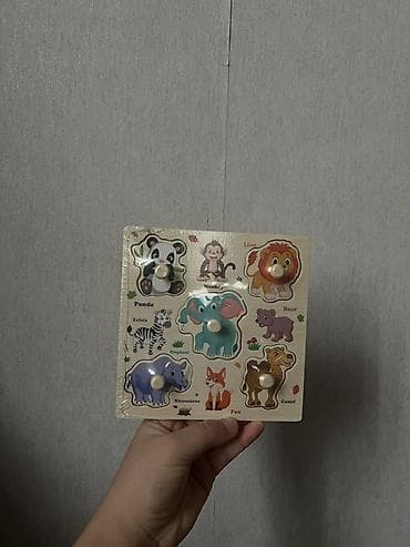 Оюнчуктар: Деревянные пазлы-вкладыши с ручками для раннего развития - Тематика — 4