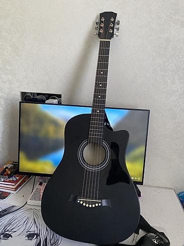 Акустическая гитара 41" с вырезом (cutaway), 6 струн, цвет — черный