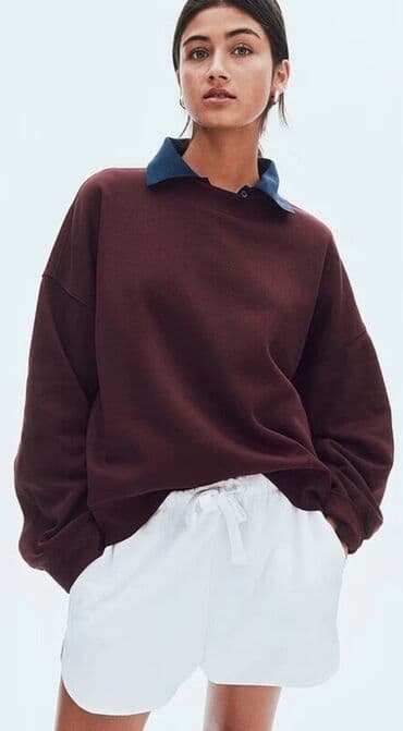 купальник для беременных бишкек: Свитшот H&M, базовая модель. - Цвет: Вино - Крой: свободный — 1