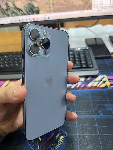 hp pro: IPhone 13 Pro Max, Б/у, 128 ГБ, Sierra Blue, Чехол, 80 % — 9