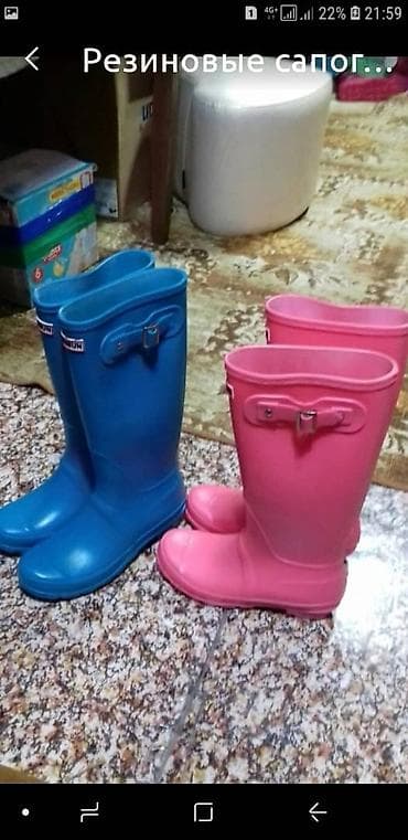 Угги: Резиновые сапоги, 35, 37, Новый, цвет - Синий, Бесплатная доставка — 1